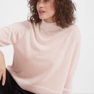 Everlane 100% Cashmere Mock Neck Sweater, Blush Pink, Size M